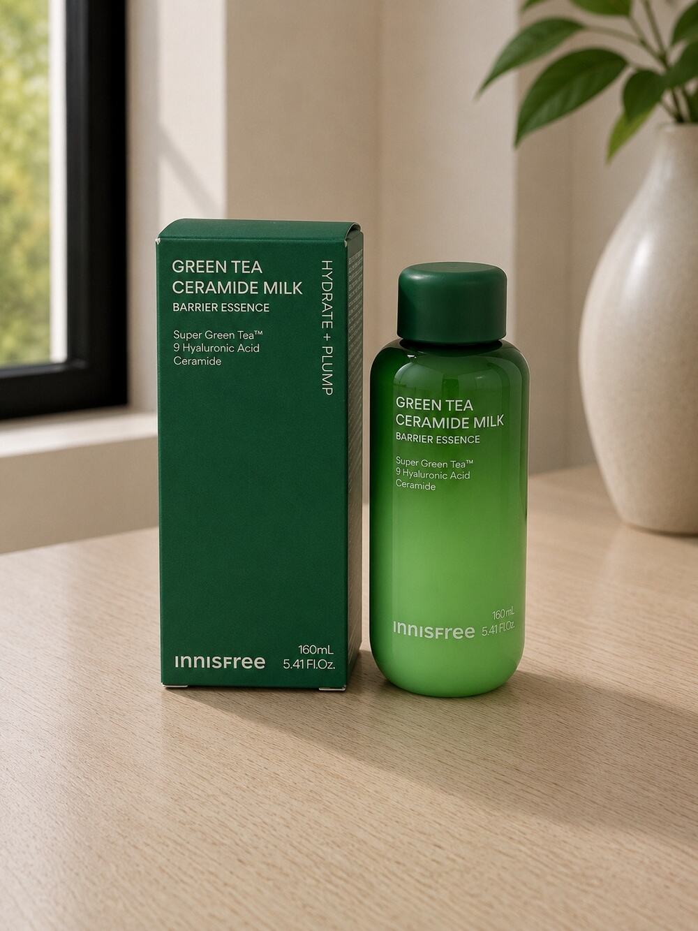 New Innisfree Green Tea Ceramide Milk Barrier Essence 160mL Hydrating